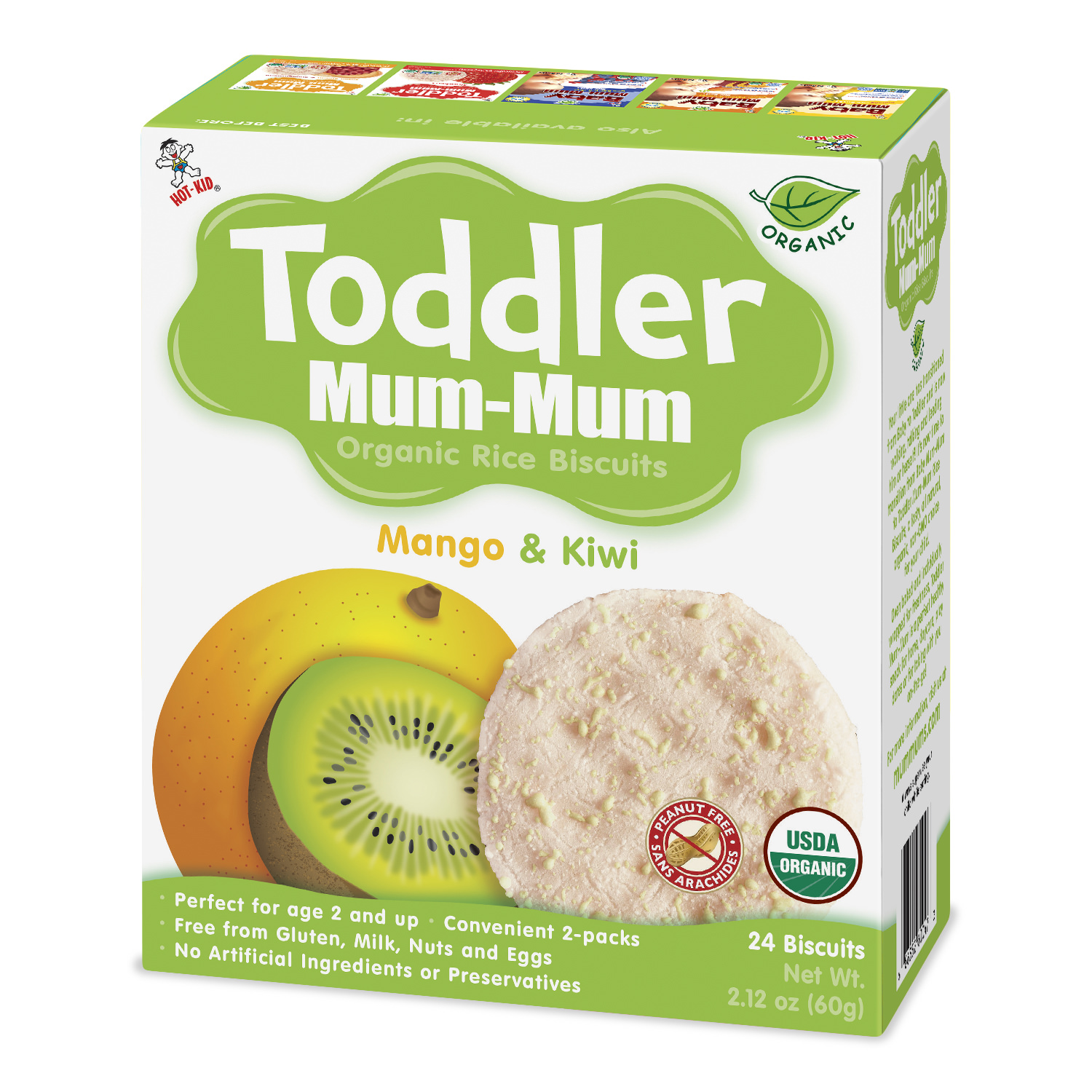 Organic Toddler Mum-Mum Mango & Kiwi Rice Biscuits