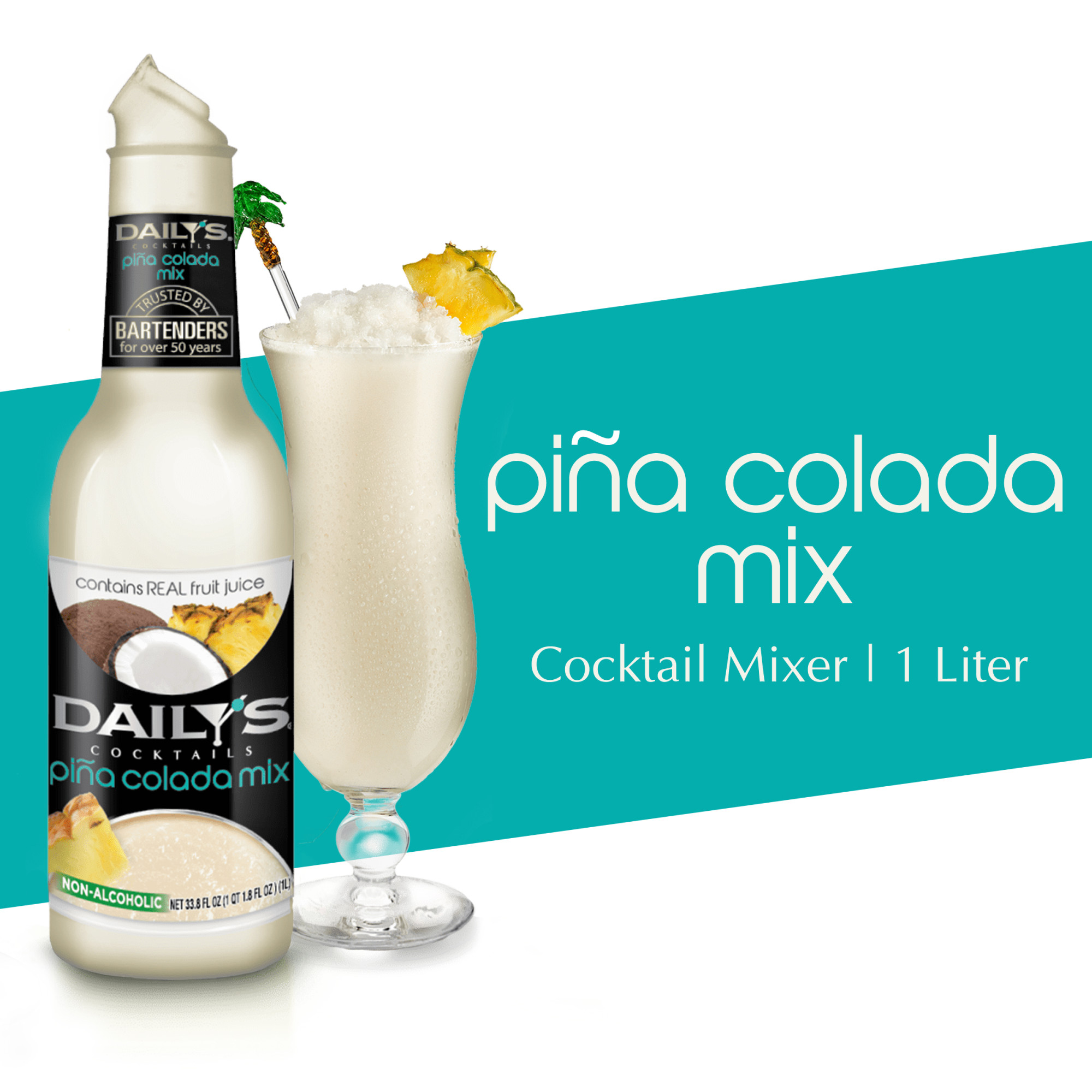 Photo of Daily's Cocktails Non-Alcoholic Pina Colada Mix 33.8 Fl. Oz. Bottle