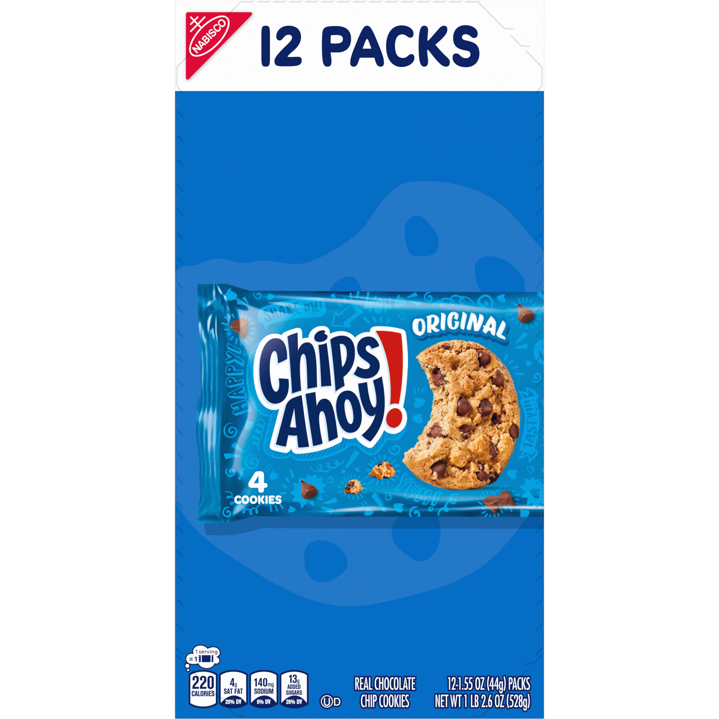 Photo of Chips Ahoy! Cookies, Real Chocolate Chip, Original, 12 Packs