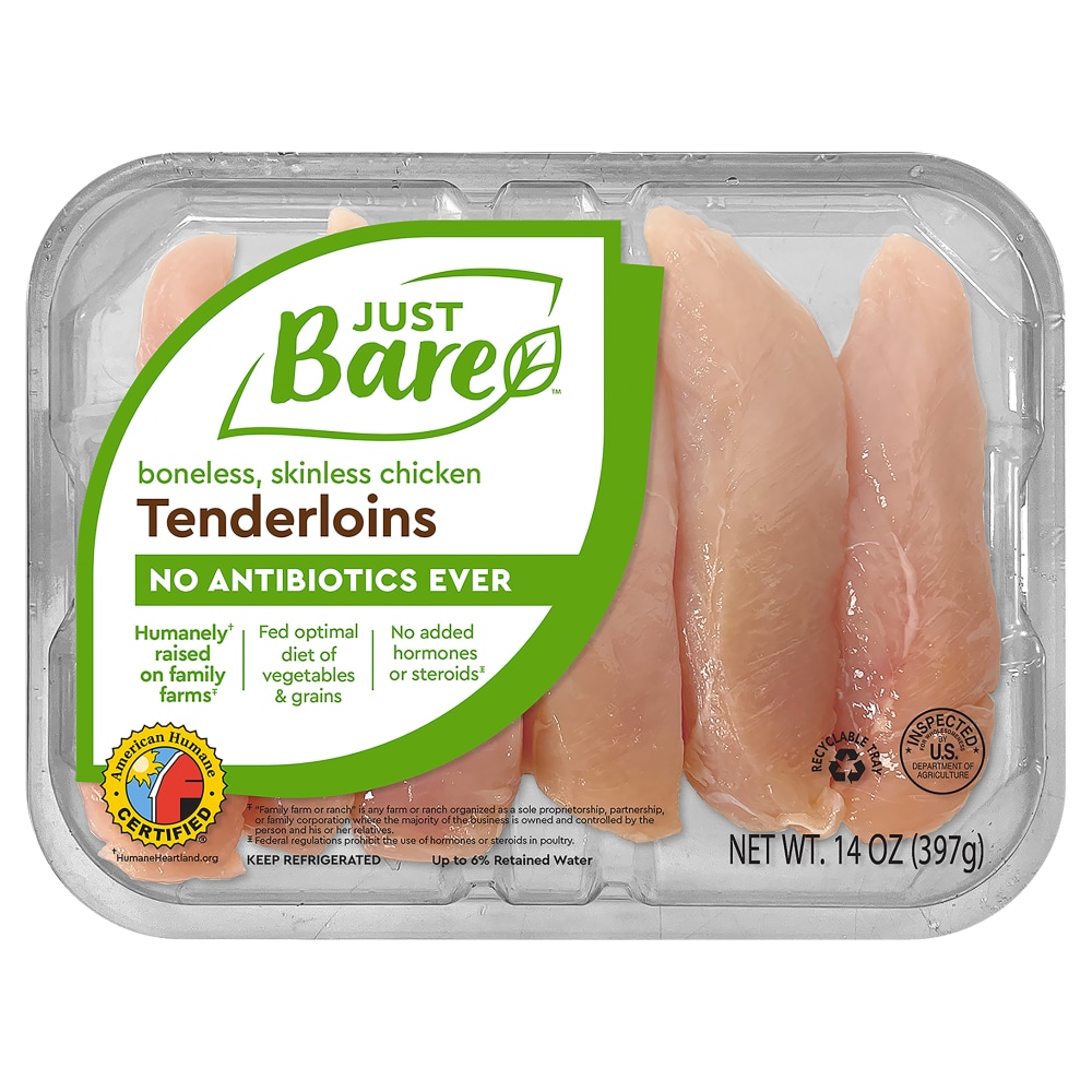 Photo of Just Bare Boneless Skinless Chicken Tenders - 0.88 Pound