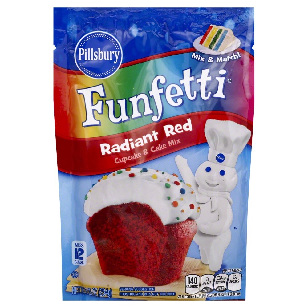 Funfetti Radiant Red Cupcake & Cake Mix