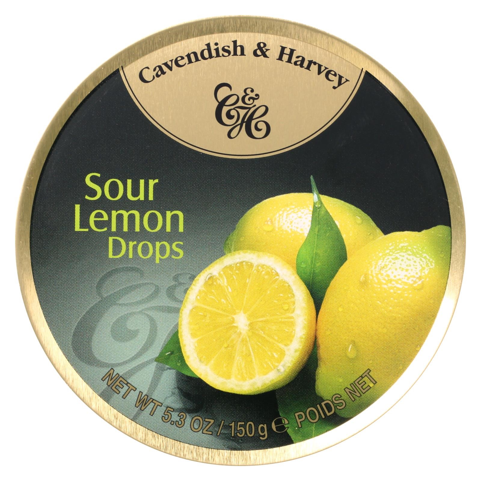 Photo of Cavendish & Harvey Sour Lemon Drops Candy, 5.3 Ounce Tin 12 Per Case
