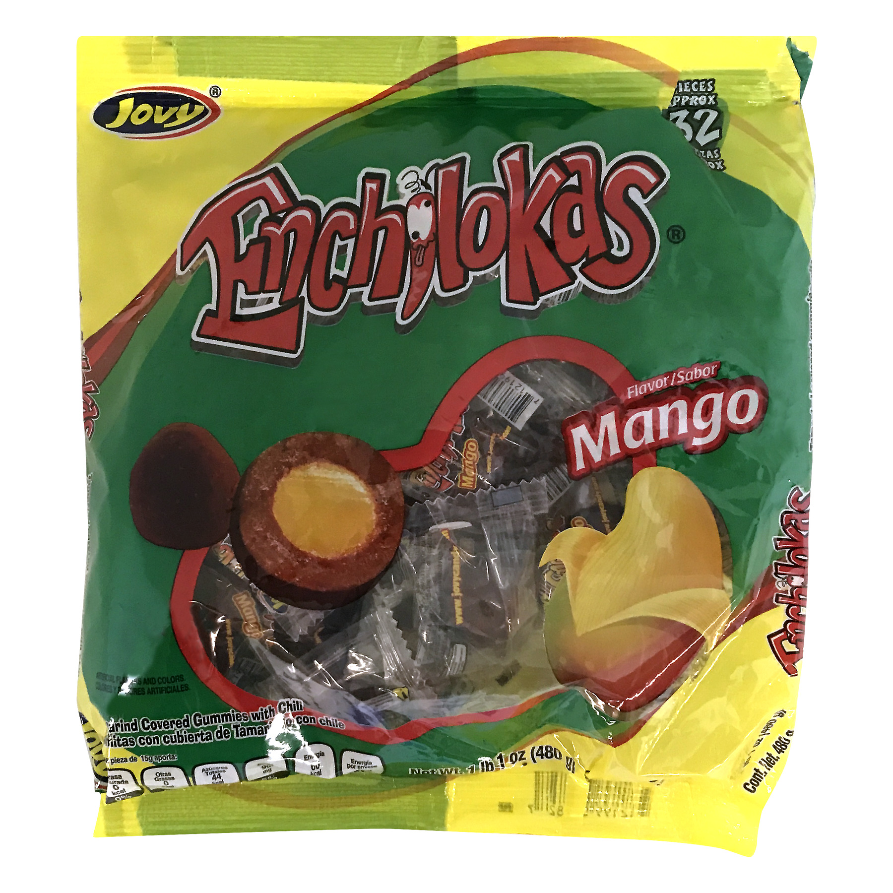 Jovy Enchilokas, Tamarind Covered Gummies With Chili, Mango