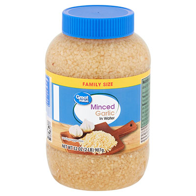 Great Value Family Size Minced Garlic In Water 32 Oz Jar