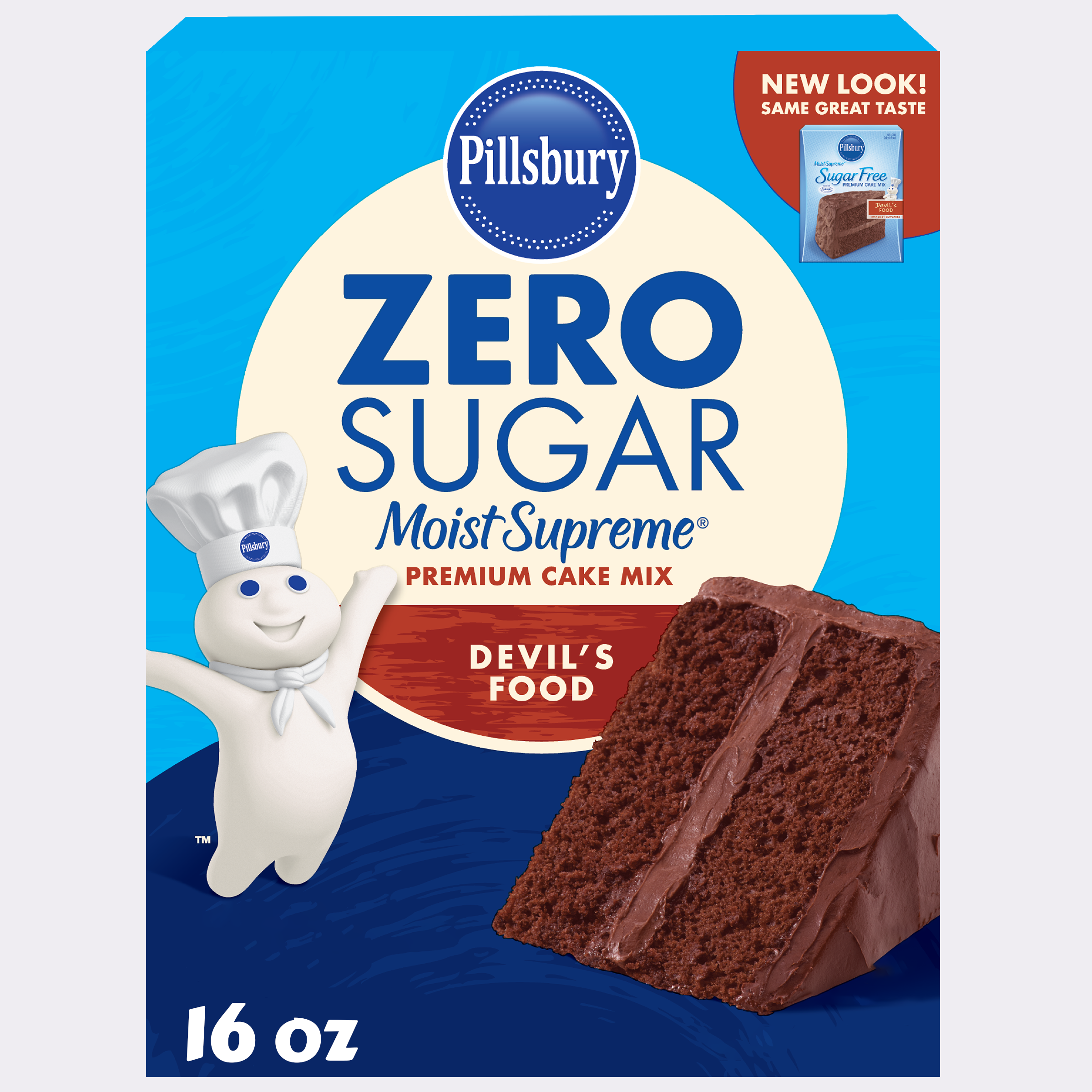 Photo of Pillsbury Zero Sugar Moist Supreme Devil's Food Premium Cake Mix