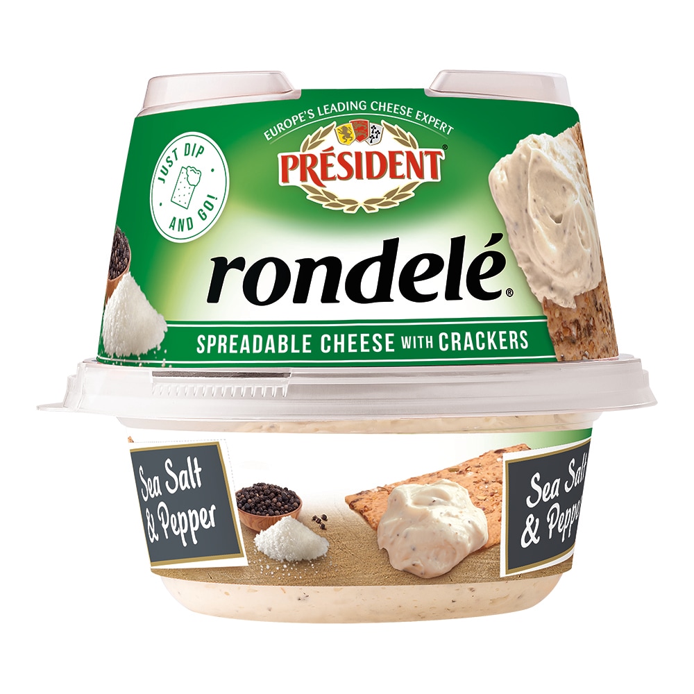 Sea Salt & Pepper Spreadable Cheese with Crackers, Sea Salt & Pepper