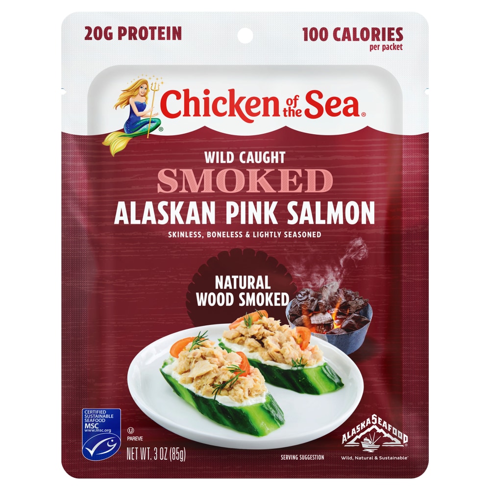 Photo of Chicken of the Sea Wild Caught Smoked Alaskan Pink Salmon Packet, Natural Wood Smoke Flavor, 2.5 Oz, 3 Ounce