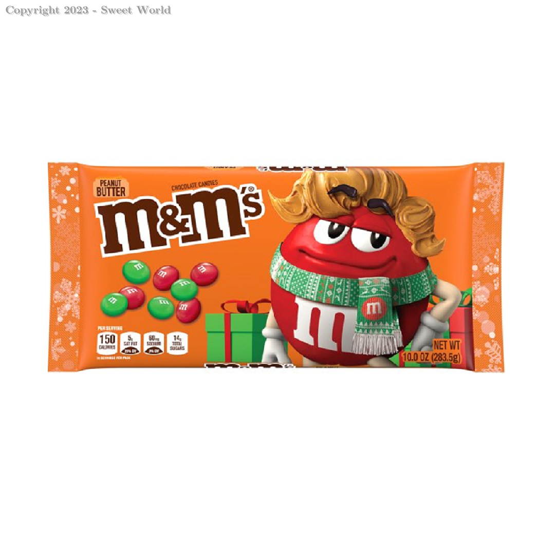 Photo of M&M's Holiday Peanut Butter Milk Chocolate Candy Christmas Assortment, 10 Oz Bag