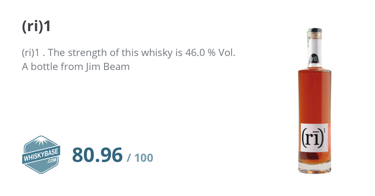 Ri 1 Whiskey, Kentucky Straight Rye 750 Ml — UPC 80686178019 — Go-UPC