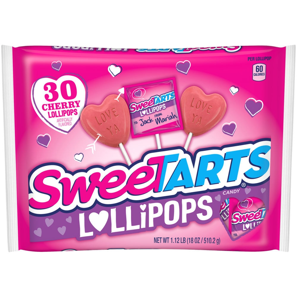 Photo of Sweetarts Valentine Lollipops Cherry