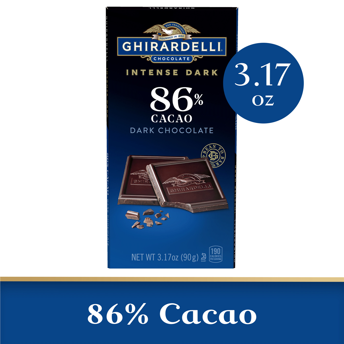 Ghirardelli Chocolate Intense Dark Midnight Reverie 86% Cacao Bar