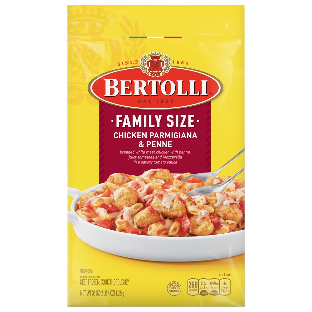 Chicken Parmigiana & Penne Breaded White Meat Chicken Patties with Penne