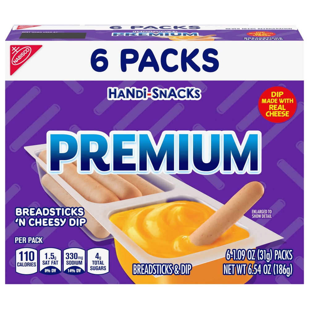 Handi-Snacks Premium Breadsticks ‘N Cheesy Dip Snack Packs