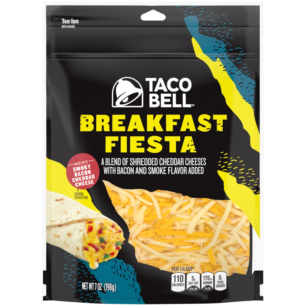 Breakfast Fiesta a Blend of Shredded Cheddar Cheeses with Bacon and Smoke Flavor Added