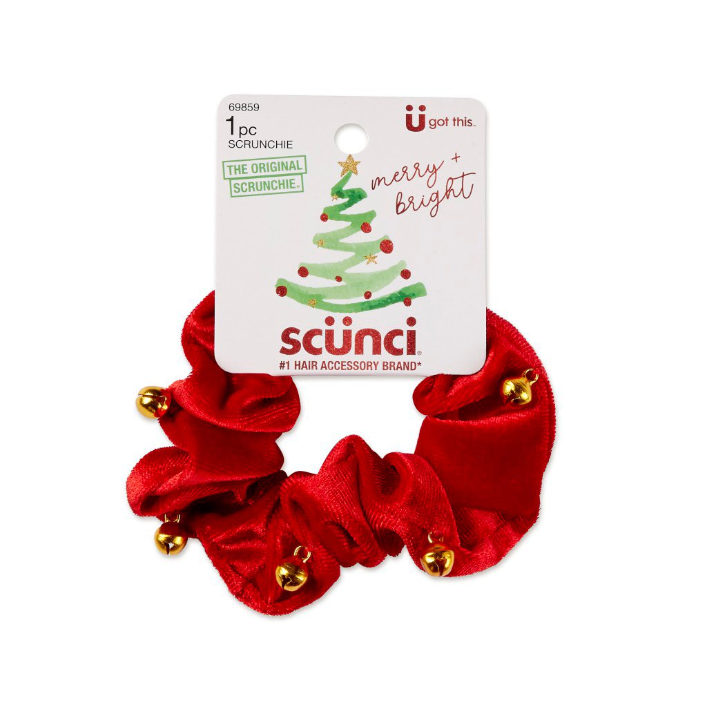 Scunci Holiday Scrunchie With Bells — UPC 43194698592 — Go-UPC