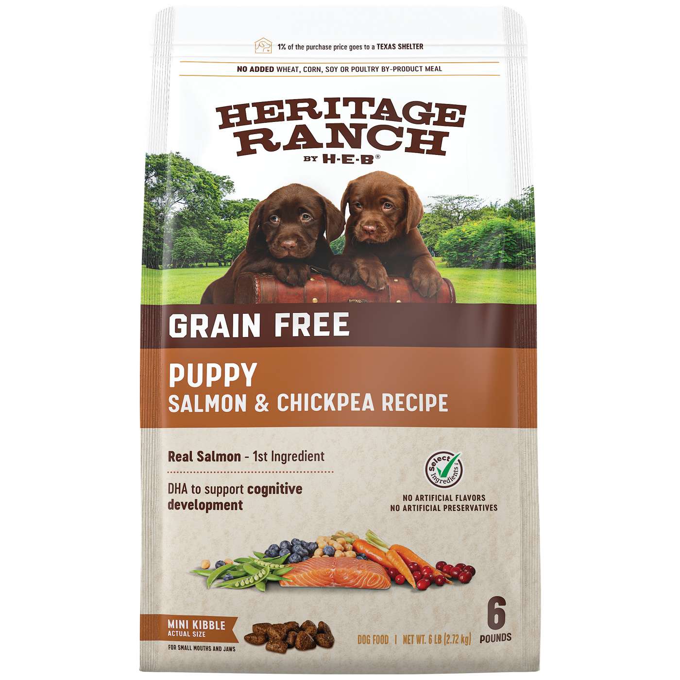 Heritage Ranch By H‑E‑B Puppy Grain-Free Dry Dog Food - Salmon & Chickpea