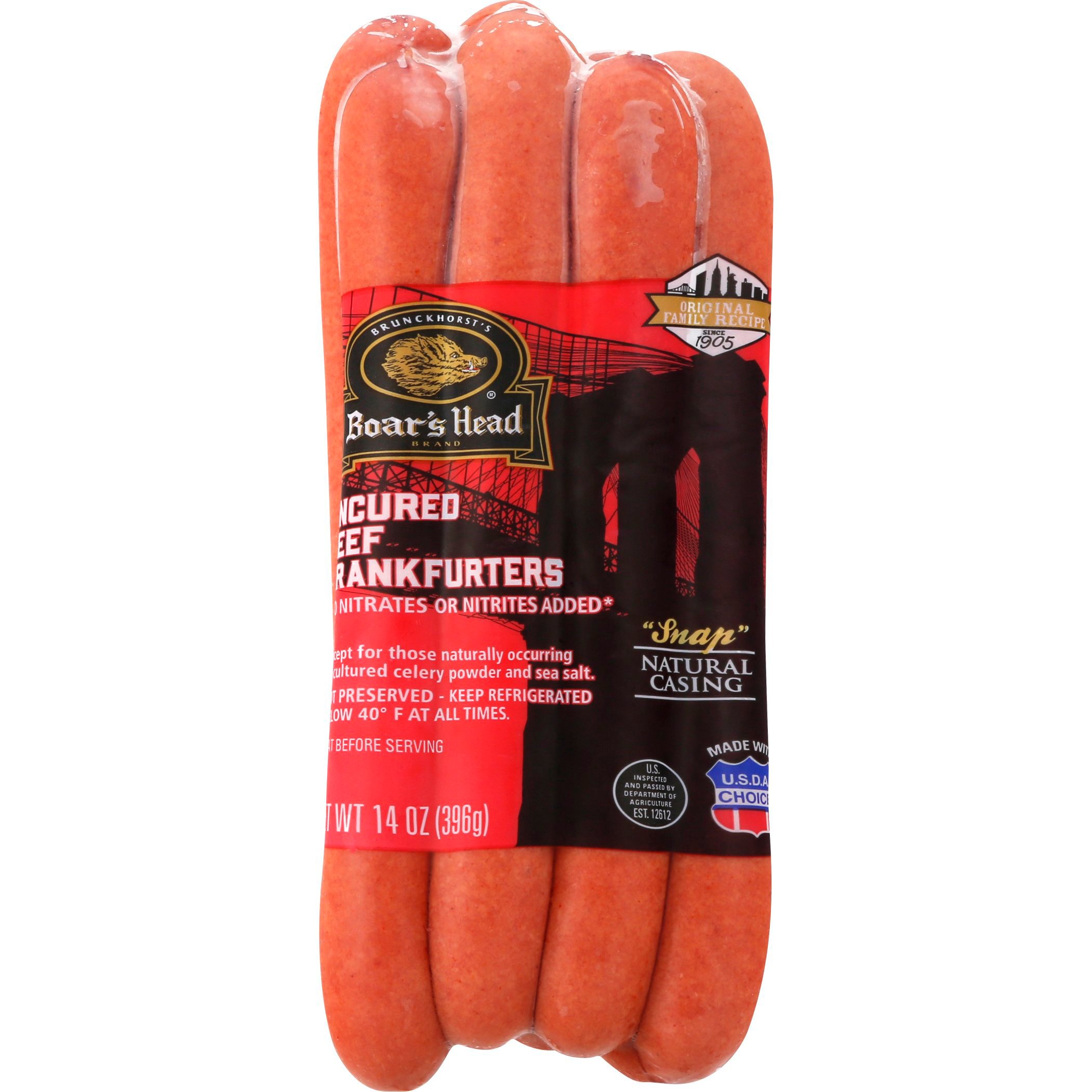 Photo of Boar's Head Beef Frankfurters, Uncured 14 Oz