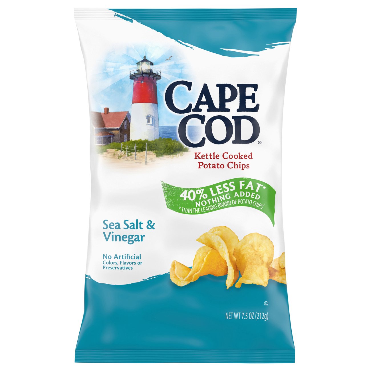 Photo of Cape Cod Potato Chips, Less Fat Sea Salt & Vinegar Kettle Chips - 7.5oz