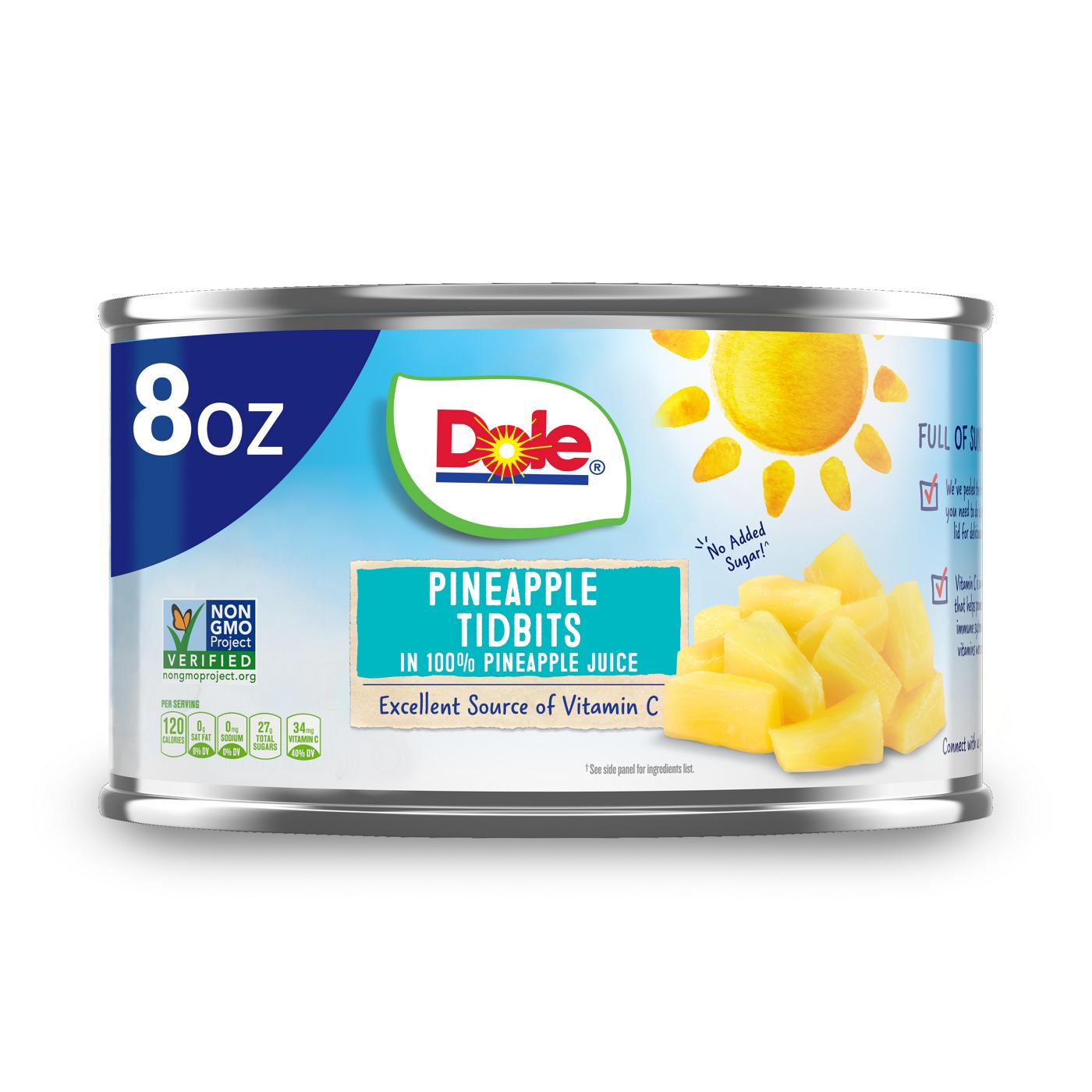 Dole Pineapple Tidbits In Juice 8oz