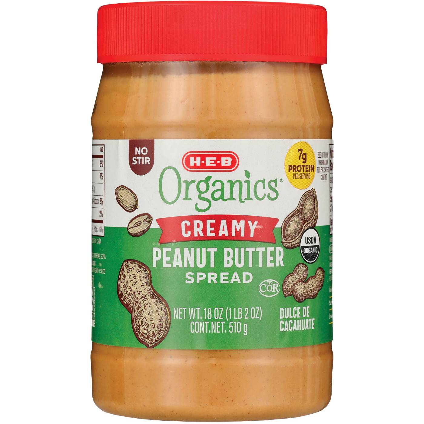Heb Organics H‑E‑B Peanut Butter Spread - Creamy