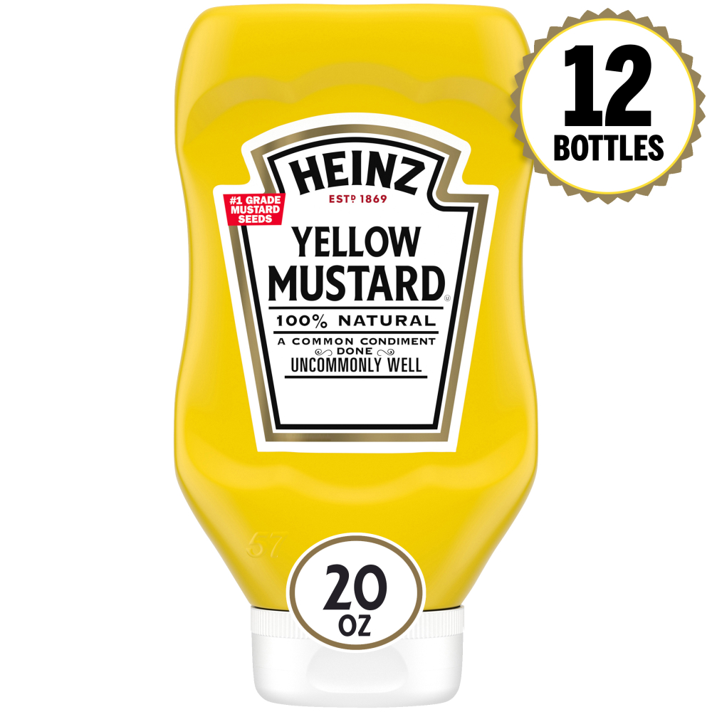 Photo of Heinz 100% Natural Yellow Mustard, 20 Oz Bottle