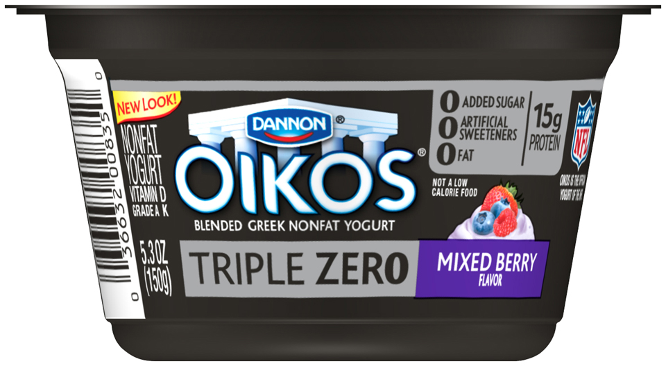 Photo of Oikos Triple Zero Greek Yogurt Blended Nonfat Mixed Berry
