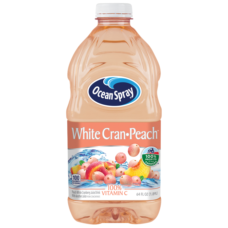 Ocean Spray, White Cran Peach, Peach White Cranberry Juice Drink with Another Juice