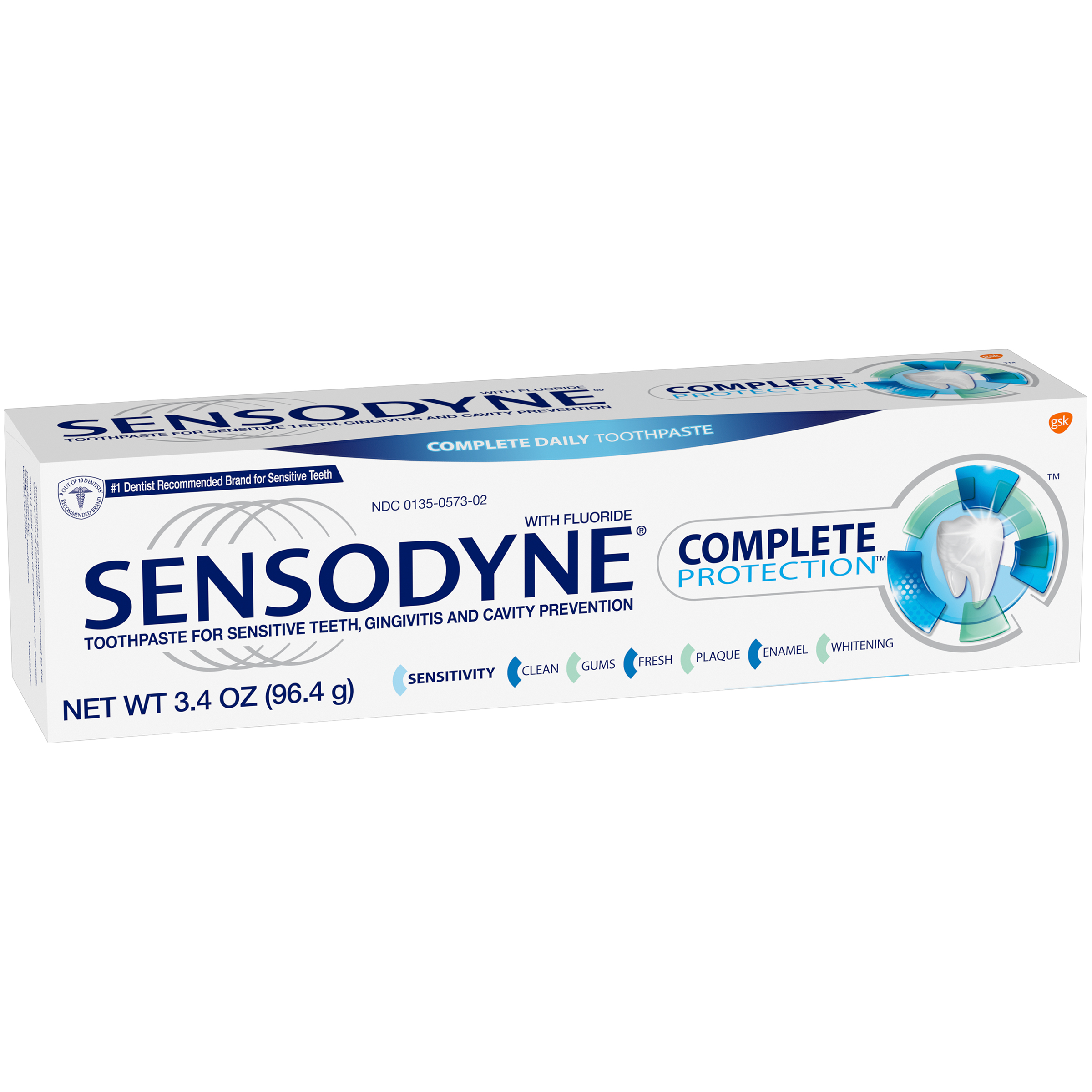 Sensodyne Complete Protection Fluoride Toothpaste For Sensitive Teeth Mint, 3.4 Oz