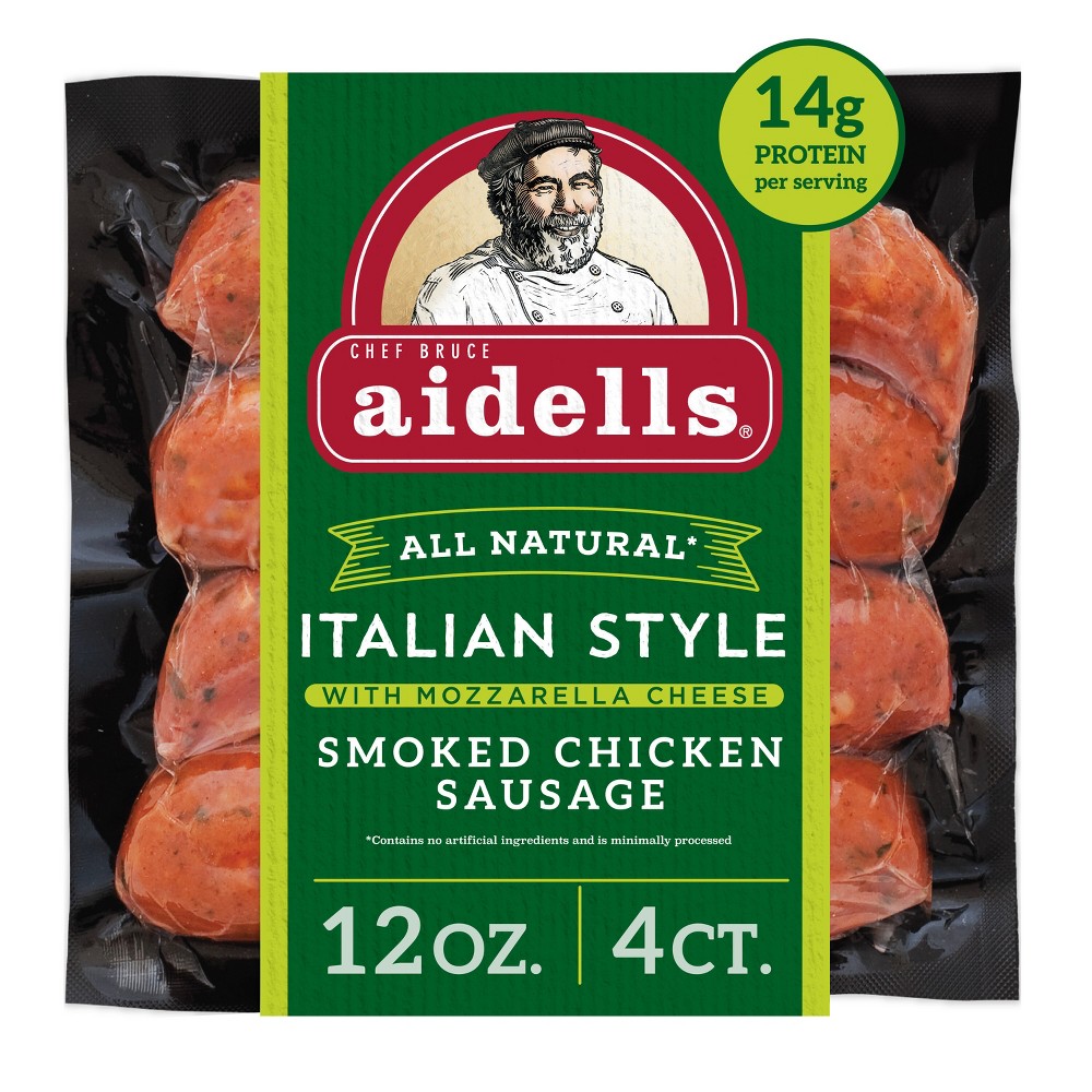 Aidells All Natural Italian Style Smoked Chicken Sausage With Mozzarella Cheese 12 Oz