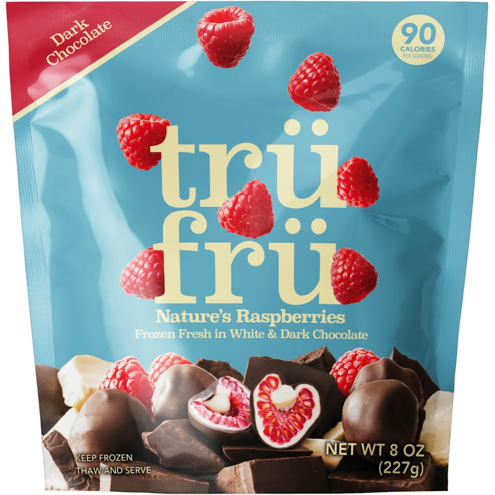 Photo of Tru Fru Natures Raspberries Frozen Fresh In White & Dark Chocolate