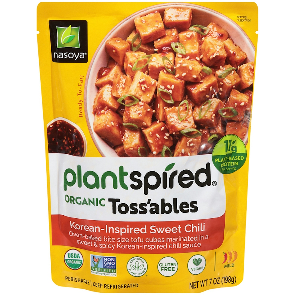 Korean-Inspired Sweet Chili Oven-Baked Bite Size Tofu Cubes Marinated in a Sweet & Spicy