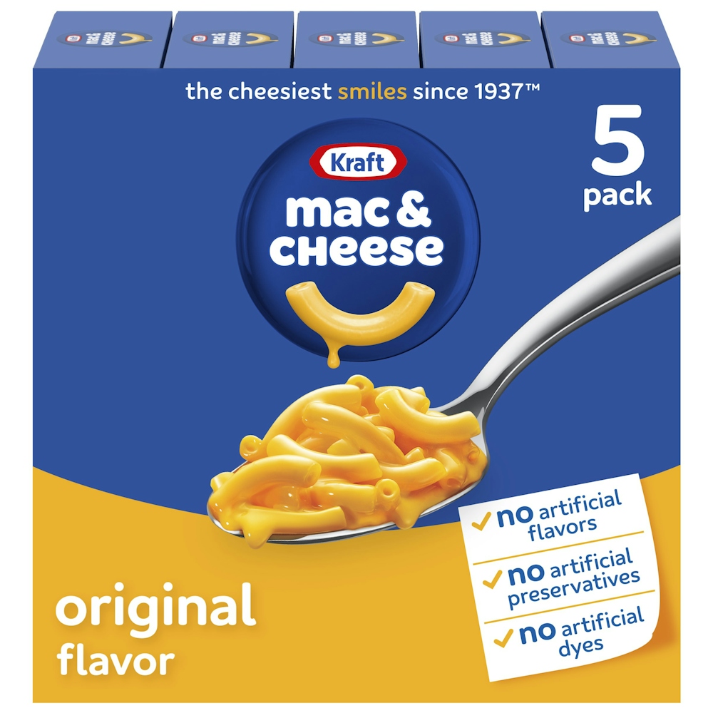 Photo of Kraft Original Flavor, 5 Pack Macaroni & Cheese Dinner