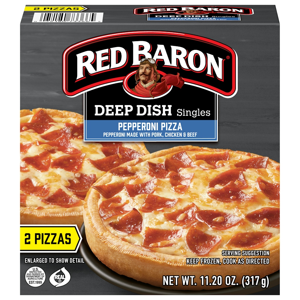 Photo of Red Baron Deep Dish Singles Pepperoni Frozen Pizza - 11.2oz