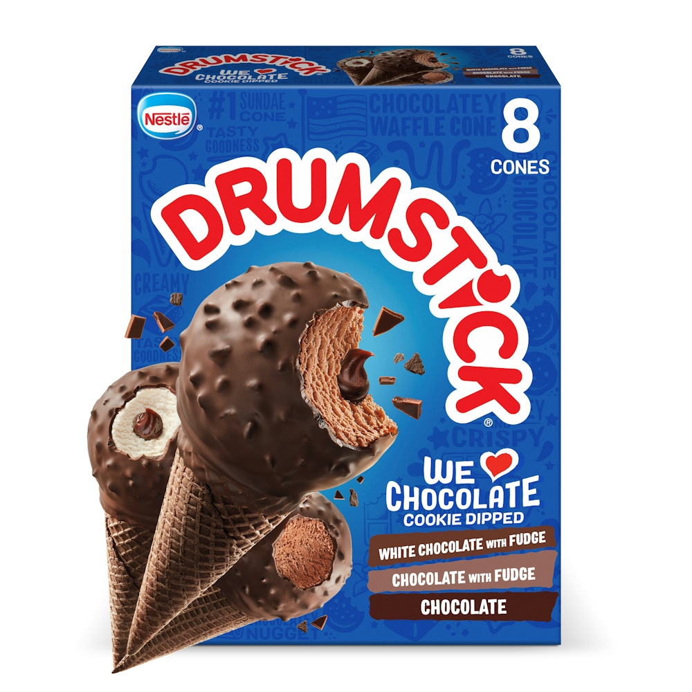 Photo of Drumstick 8 Pack Cookie Dipped We Love Chocolate Frozen Dairy Dessert Cones