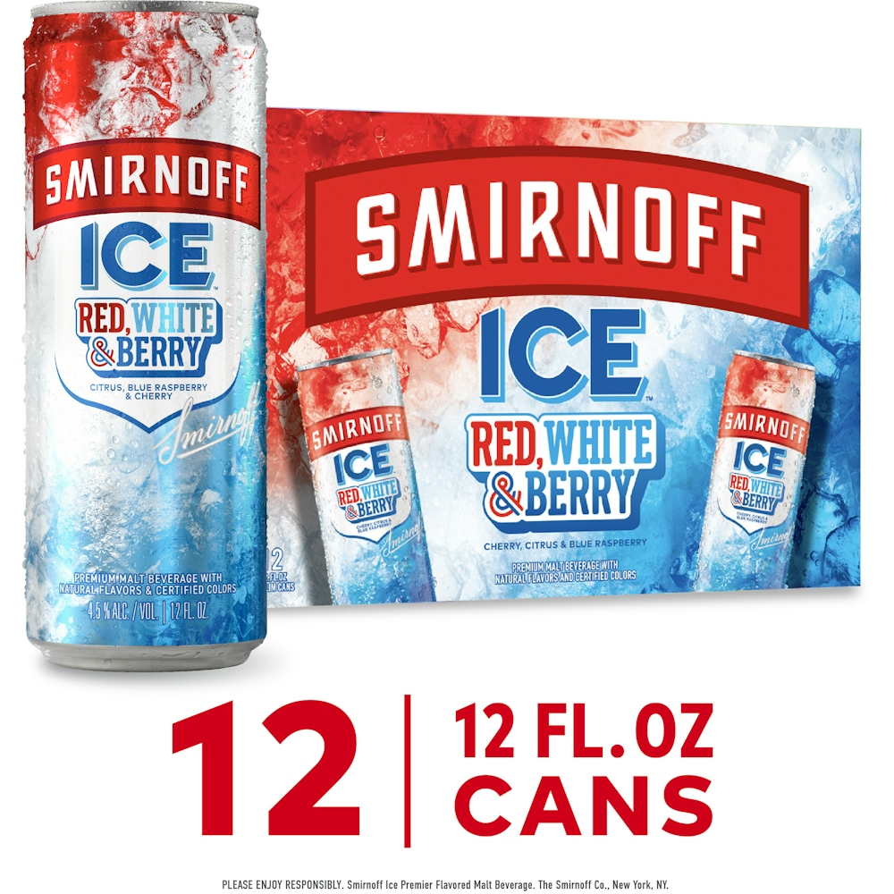 Photo of Smirnoff Ice Premium Malt Beverage Can Pack Red, White & Berry