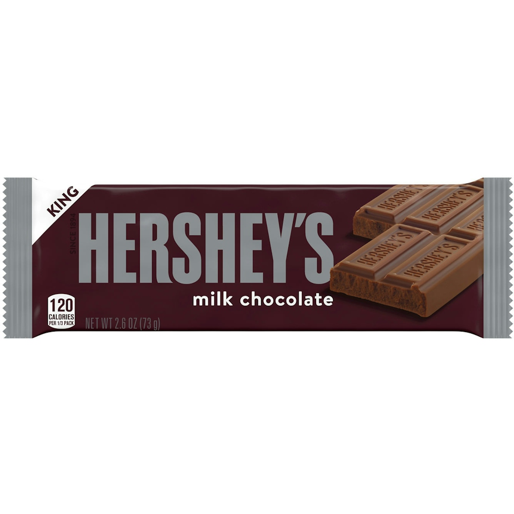 Photo of Hershey's Milk Chocolate King Size Candy, Individually Wrapped, 2.6 Oz, Bar