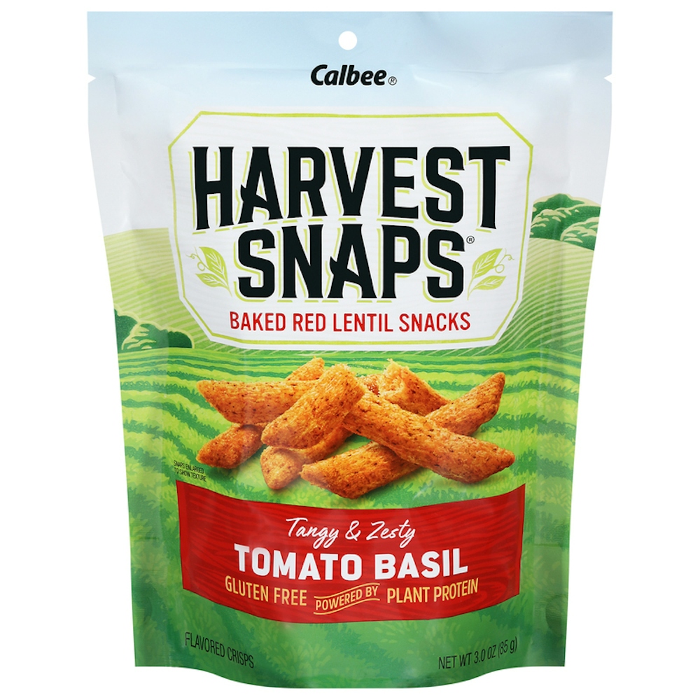 Harvest Snaps Calbee Tomato Basil Baked Red Lentil Snack Crisps