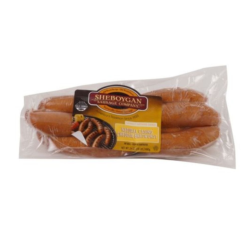 Naturally Hardwood Smoked Casing Cheddar Bratwurst