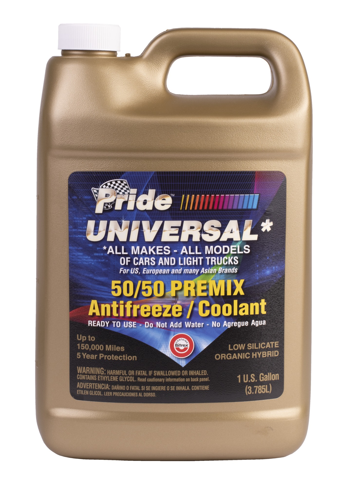 Photo of Pride 1 Gal Liquid Clear Gold 50/50 Prediluted Ready-To-Use Antifreeze Coolant