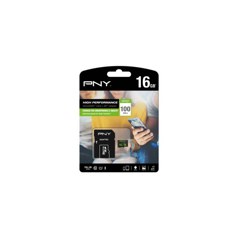 Photo of PNY High Performance microSDHC Card, 16GB (SDU16GHIGPER-1-EF)