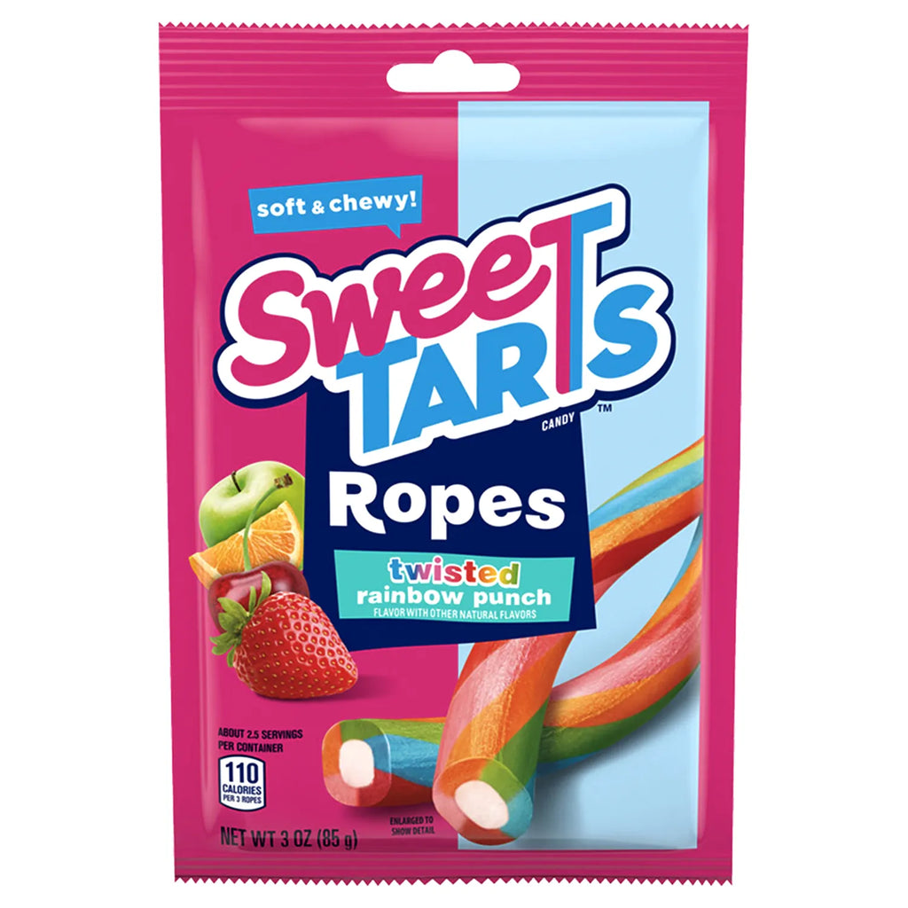 Sweetarts Ropes Soft & Chewy Twisted Rainbow Punch Candy - 5-oz. Bag
