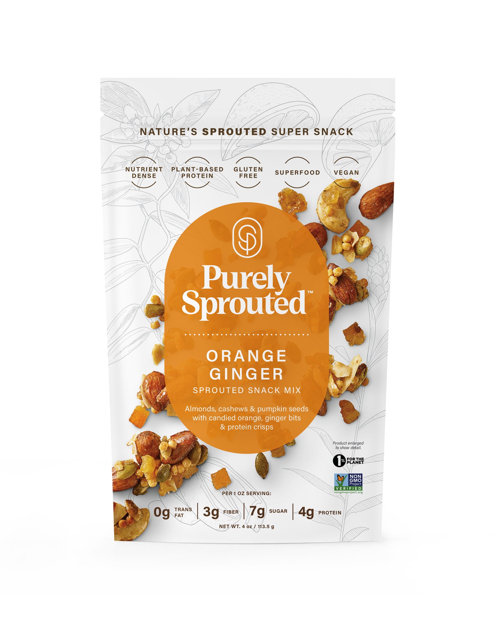 Purely Sprouted Orange Ginger Snack Mix