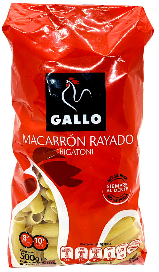 MACARRON RAYADO GALLO 450 GR