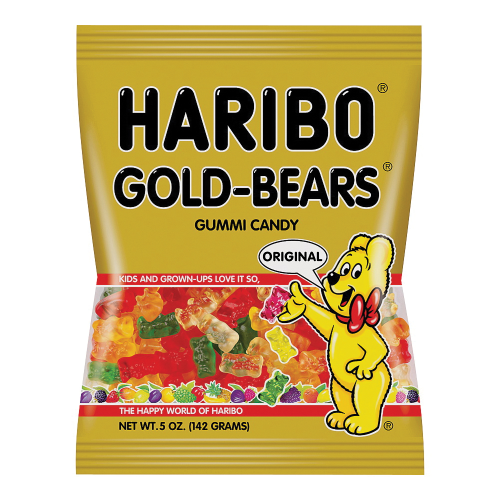 Haribo Gold Bears Gummi Candy 5 Oz Peg Bag 12ct Case