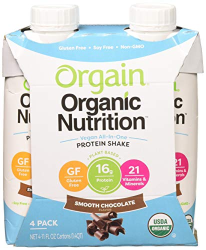Organic Plant Protein 16 G Nutrition Shake, Smooth Chocolate, Smooth Chocolate