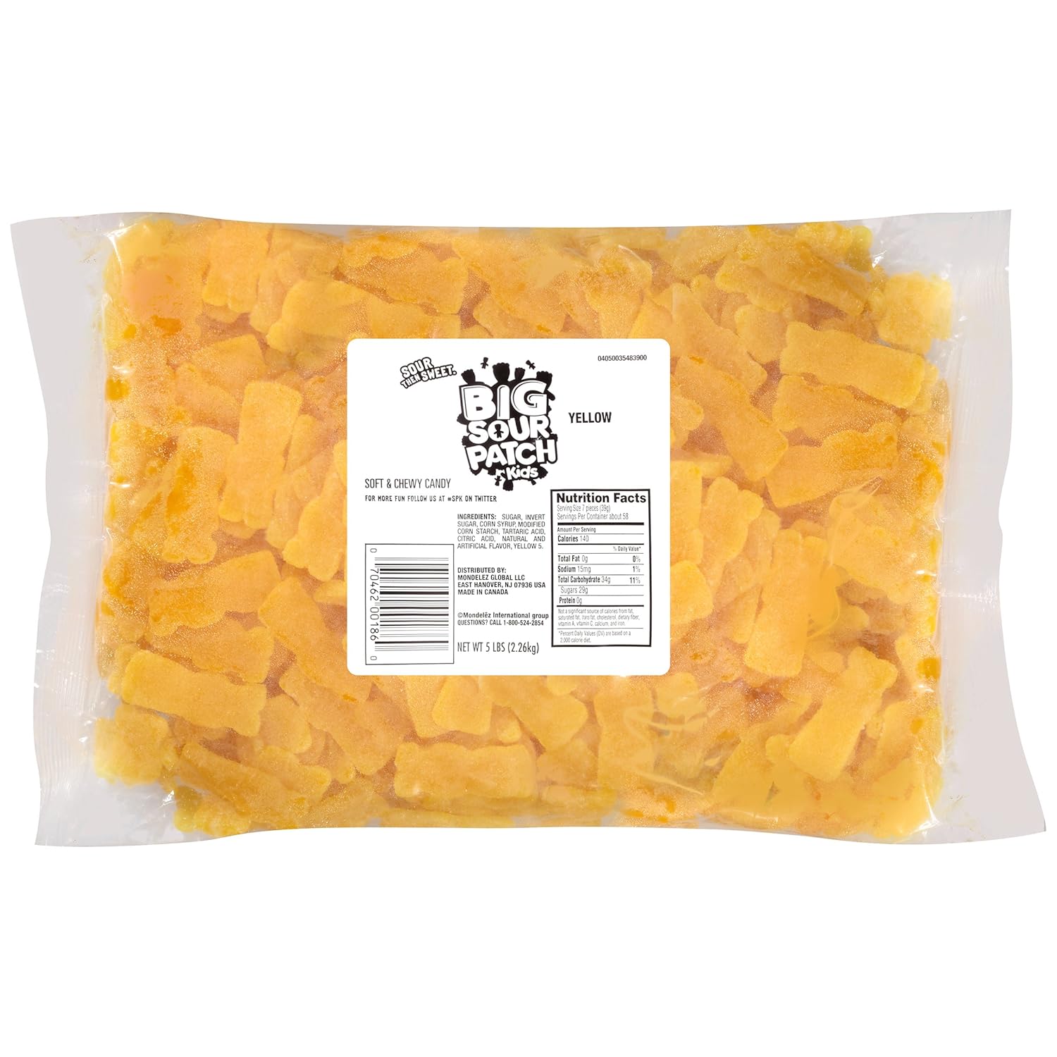 Sour Patch Kids Soft Candy Yellow Fat Free1X5.000 Lb