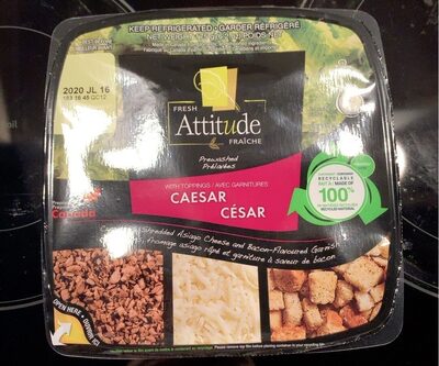 Caesar Croutons, Shredded Asiago Cheese and Bacon-Flavoured Garnish with Toppings, Caesar