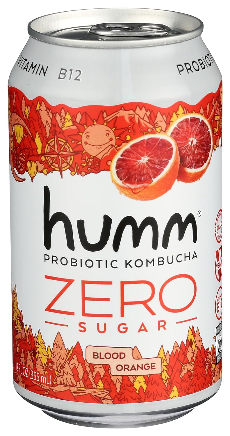 Blood Orange Zero Sugar Probiotic Kombucha, Blood Orange