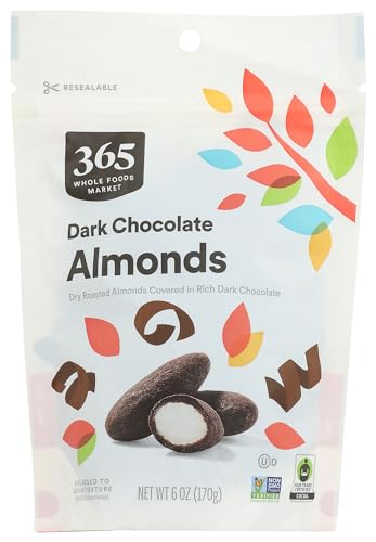 365 Everyday Value By Whole Foods Market, Almonds Chocolate Dark, 6 Ounce