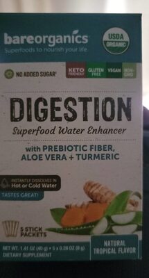 Organic Lemon Digestion Superfood Water Enhancer Stick Packets, Organic Lemon